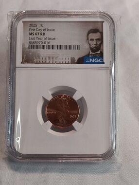 NGC Graded 2025 Lincoln Cent MS67 RD - Red Copper Coin